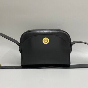 CELINE Black Leather Shoulder Bag